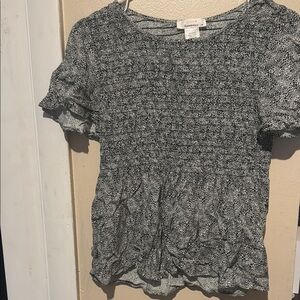 Black Smocked Blouse
